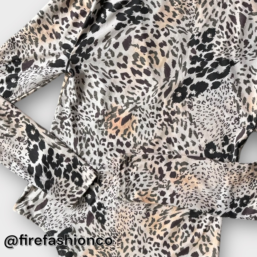 STEVE MADDEN ANIMAL PRINT LONG SLEEVE BODYSUIT MEDIUM BOHO INDIE WESTERN - Picture 4 of 8